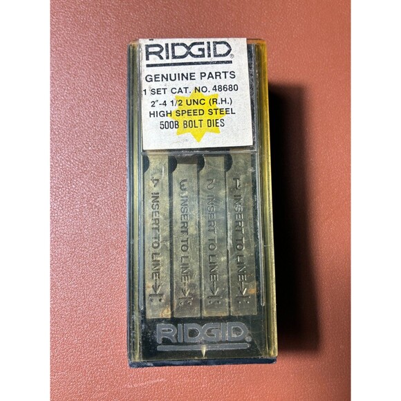 Ridgid 48680 2"-4 1/2 UNC (RH) High Speed Alloy Steel 500B Bolt Dies - Picture 1 of 3